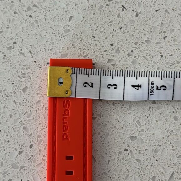 NWT Fossil Orange Watch Strap Belt Silicone Silver Buckle - Picture 9 of 10